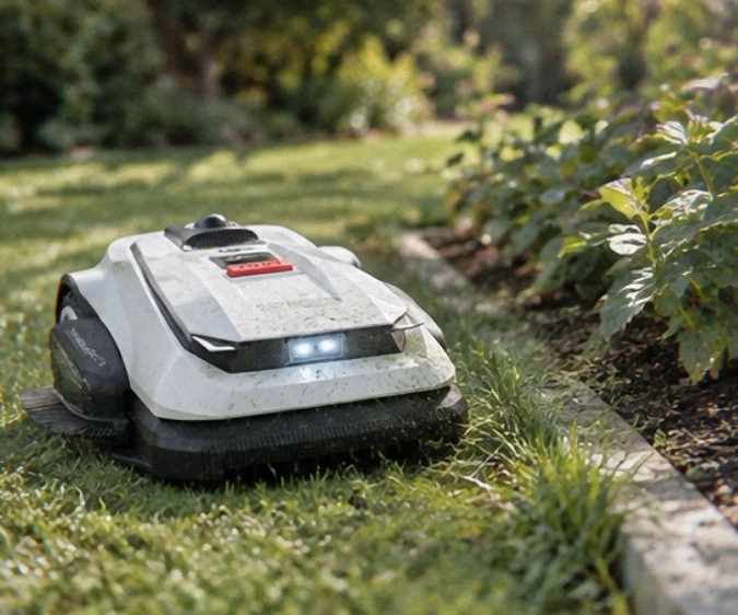 ECOVACS Goat A2000 LiDAR PRO robot lawn mower with dual LiDAR navigation module on top