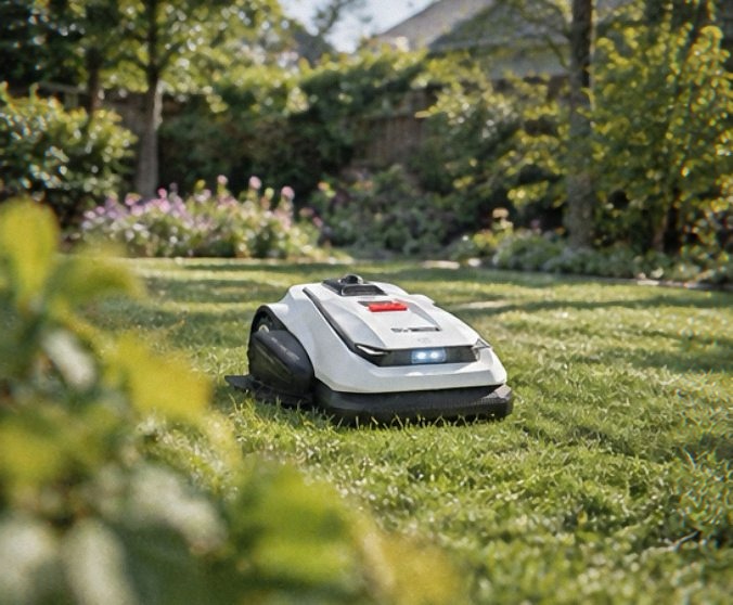 ECOVACS Goat A2000 LiDAR PRO robot lawn mower with dual LiDAR navigation module on top